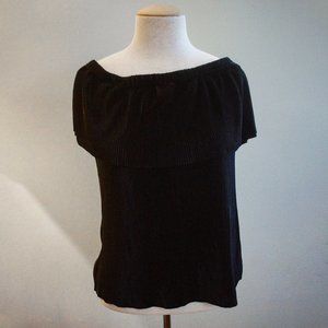 ANA Pleated Black Top Size M NWT